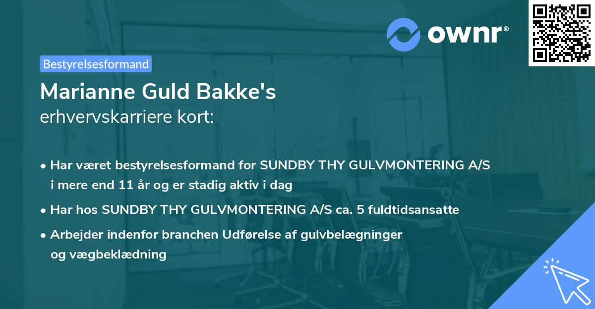 Marianne Guld Bakke's erhvervskarriere kort