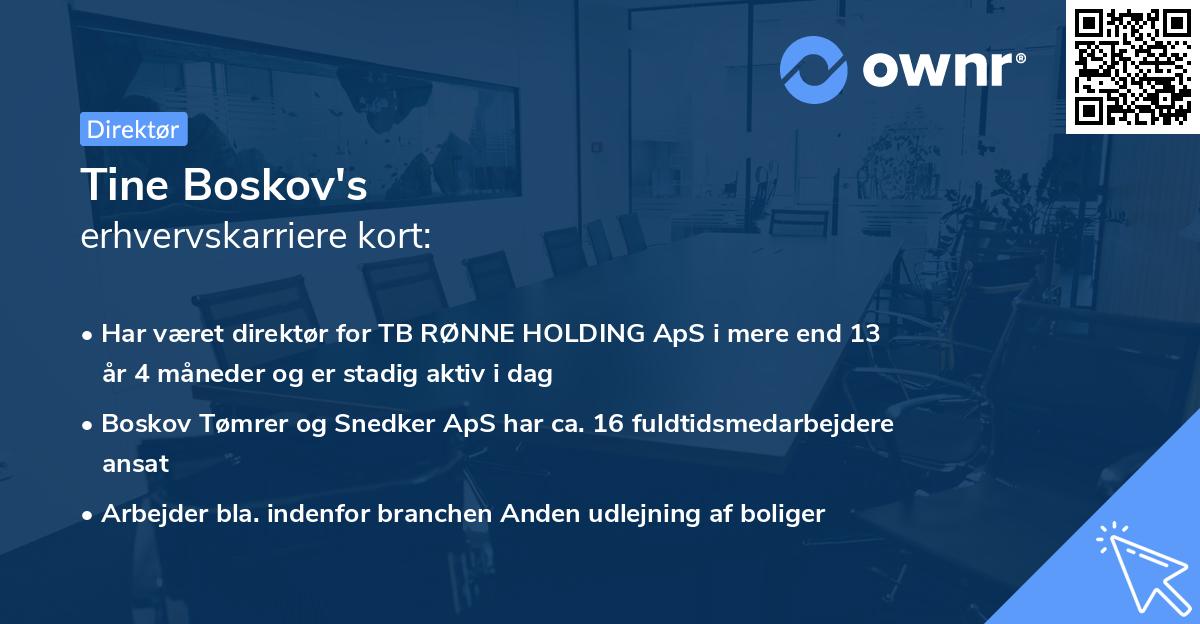 Tine Boskov's erhvervskarriere kort