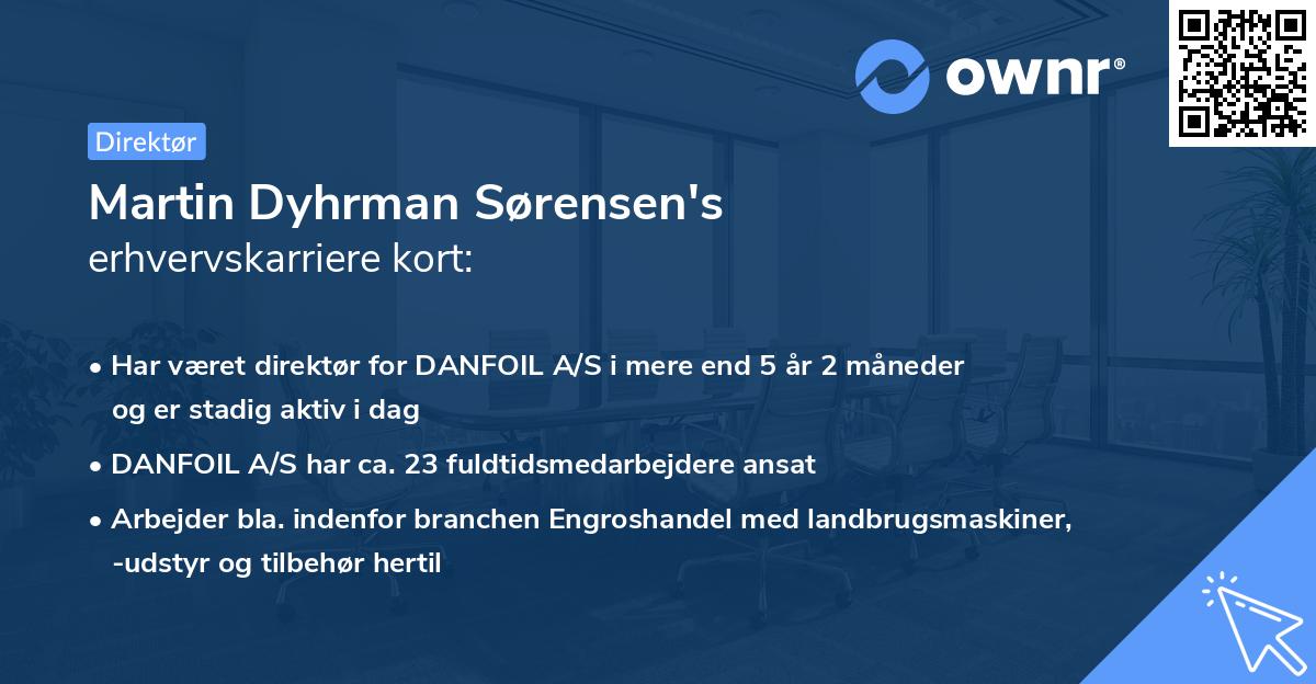 Martin Dyhrman Sørensen's erhvervskarriere kort