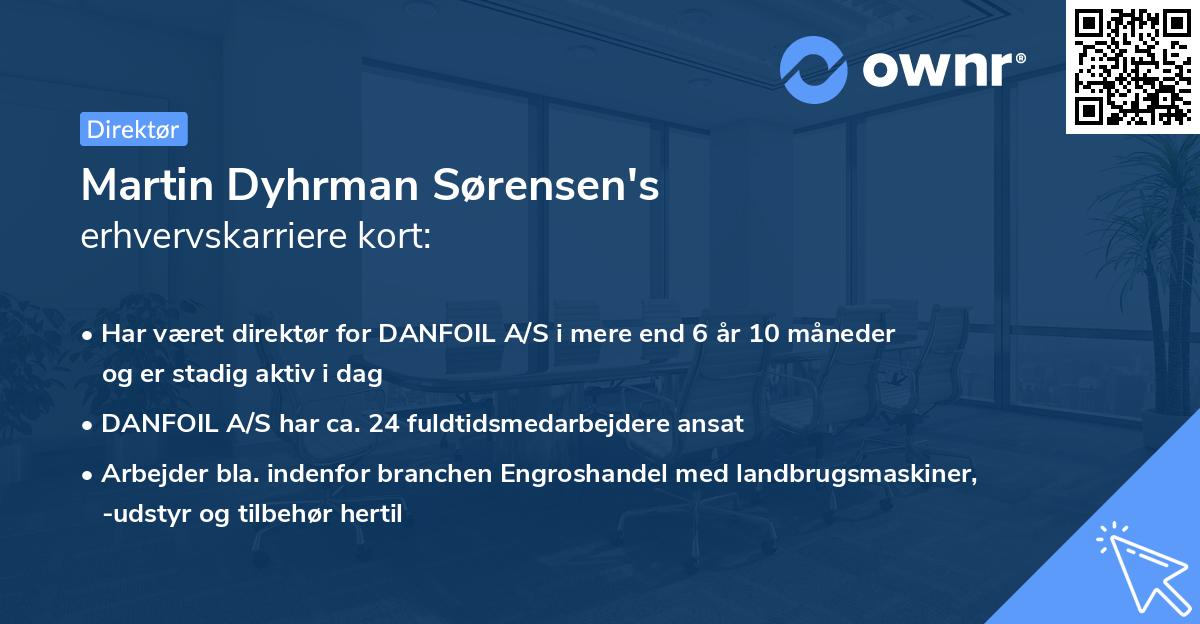 Martin Dyhrman Sørensen's erhvervskarriere kort