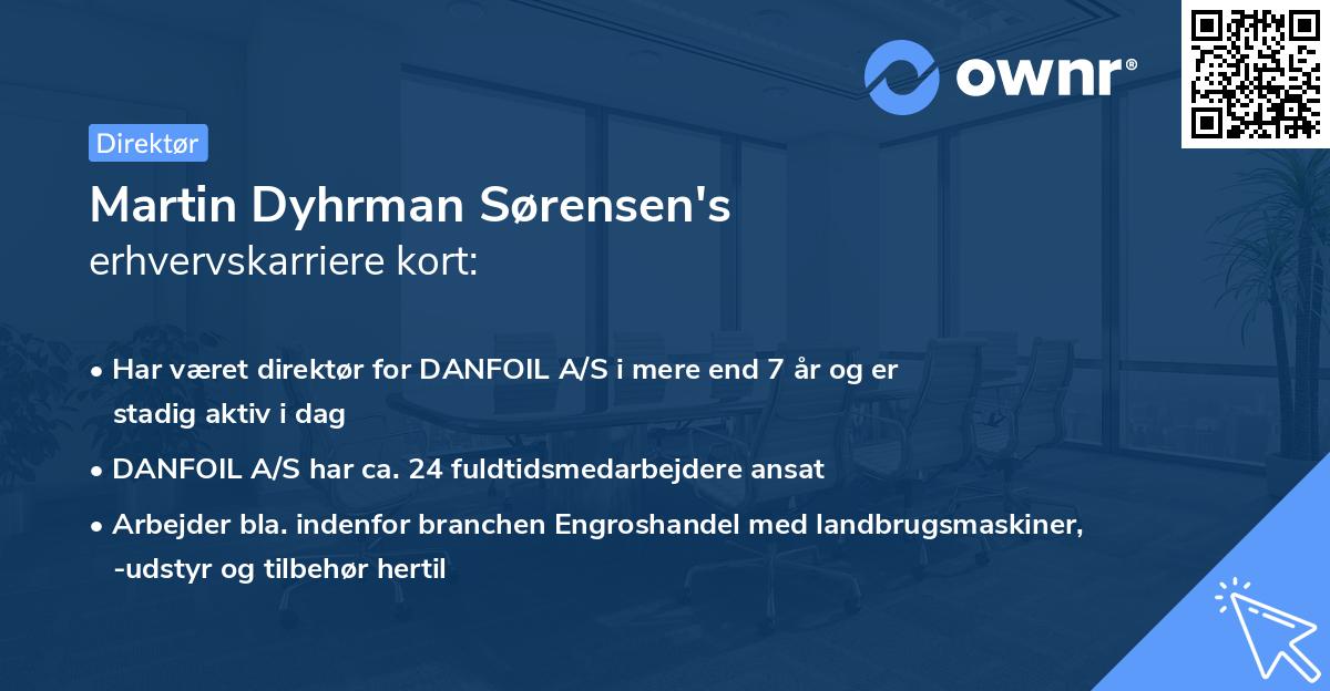 Martin Dyhrman Sørensen's erhvervskarriere kort