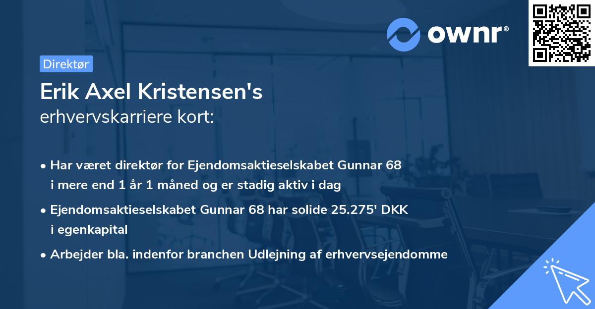 Erik Axel Kristensen's erhvervskarriere kort