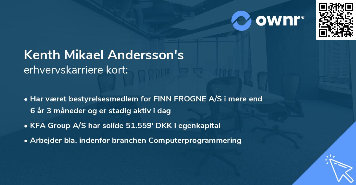 Kenth Mikael Andersson's erhvervskarriere kort
