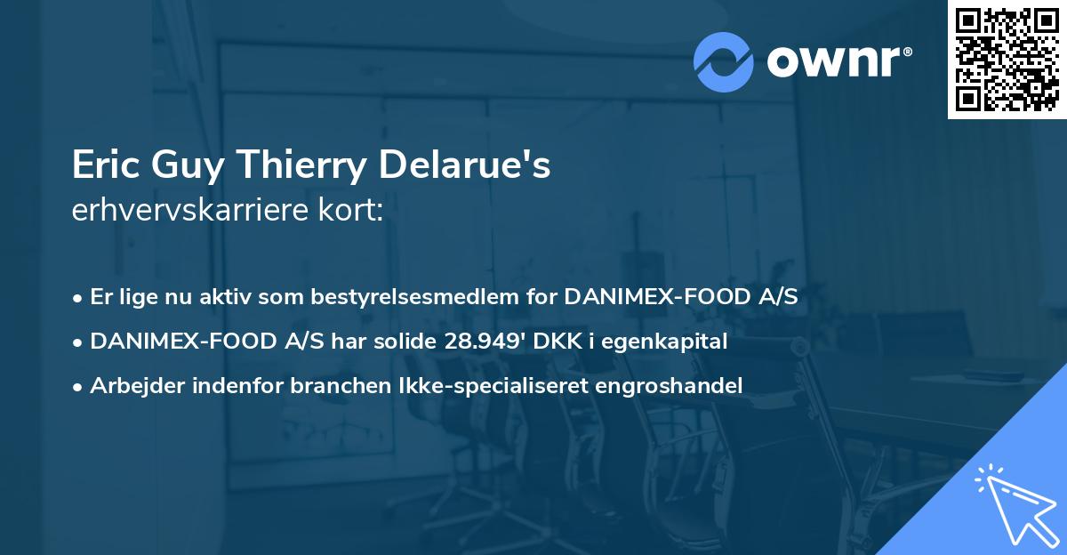 Eric Guy Thierry Delarue's erhvervskarriere kort