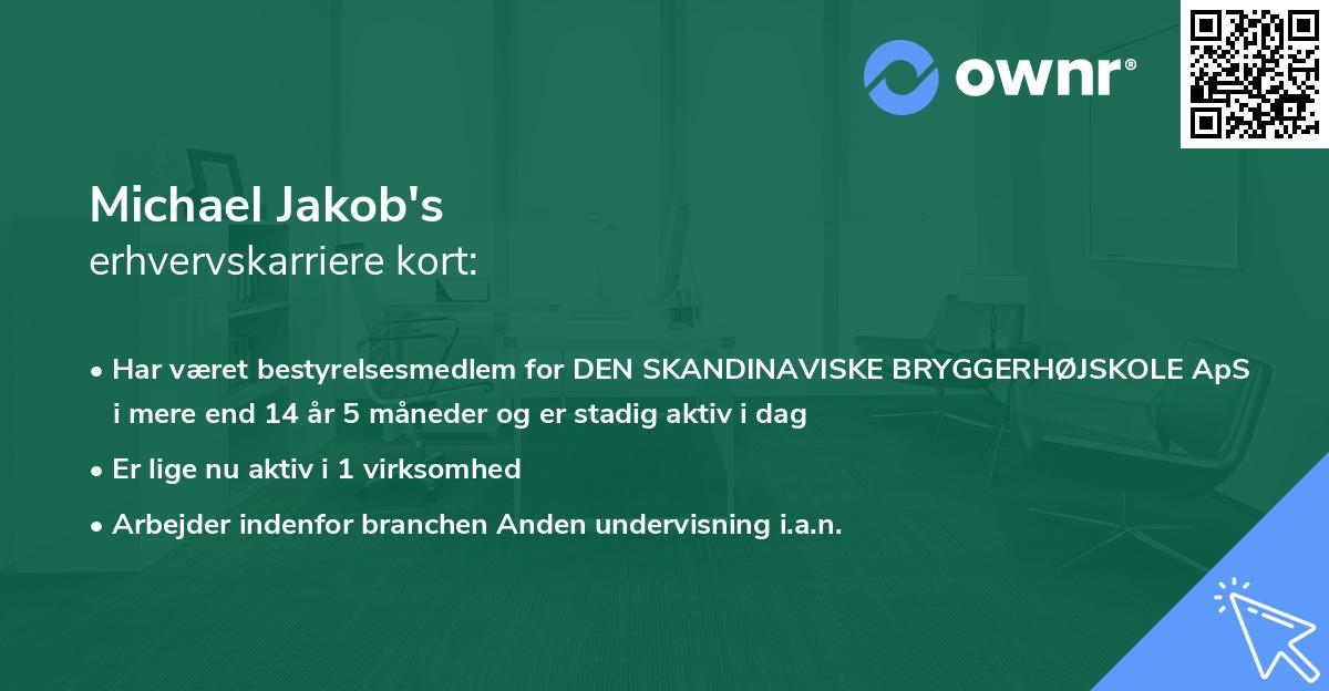 Michael Jakob's erhvervskarriere kort