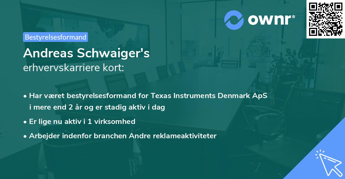 Andreas Schwaiger's erhvervskarriere kort