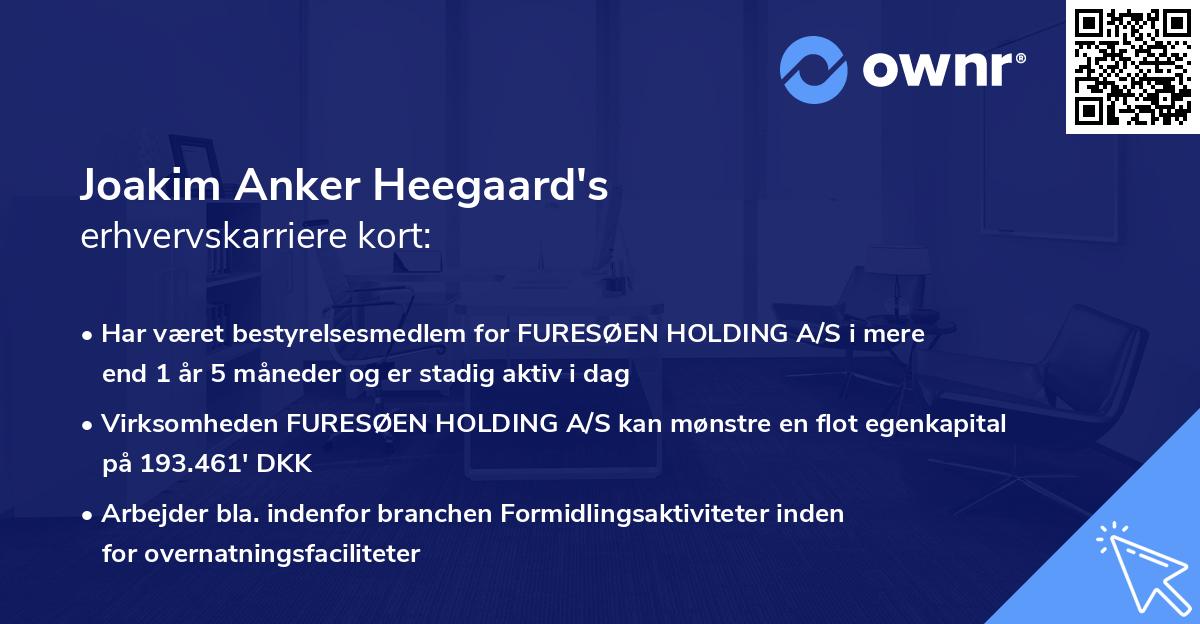 Joakim Anker Heegaard's erhvervskarriere kort