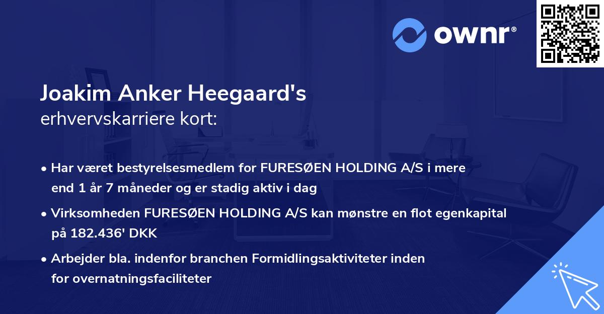 Joakim Anker Heegaard's erhvervskarriere kort
