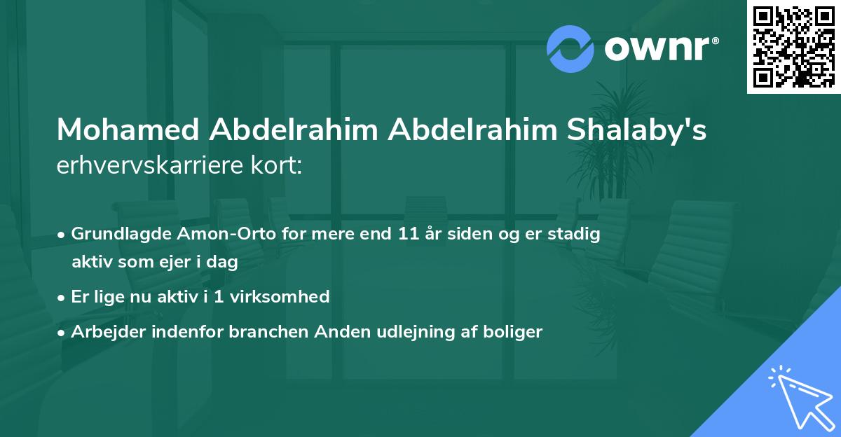 Mohamed Abdelrahim Abdelrahim Shalaby's erhvervskarriere kort