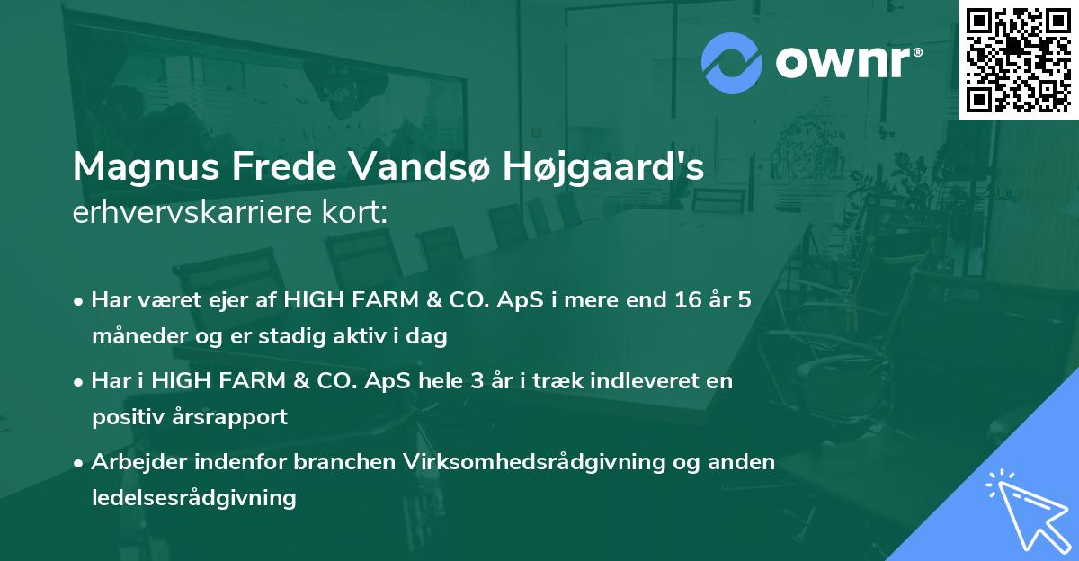 Magnus Frede Vandsø Højgaard's erhvervskarriere kort