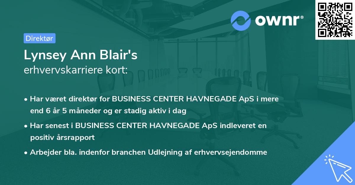 Lynsey Ann Blair's erhvervskarriere kort