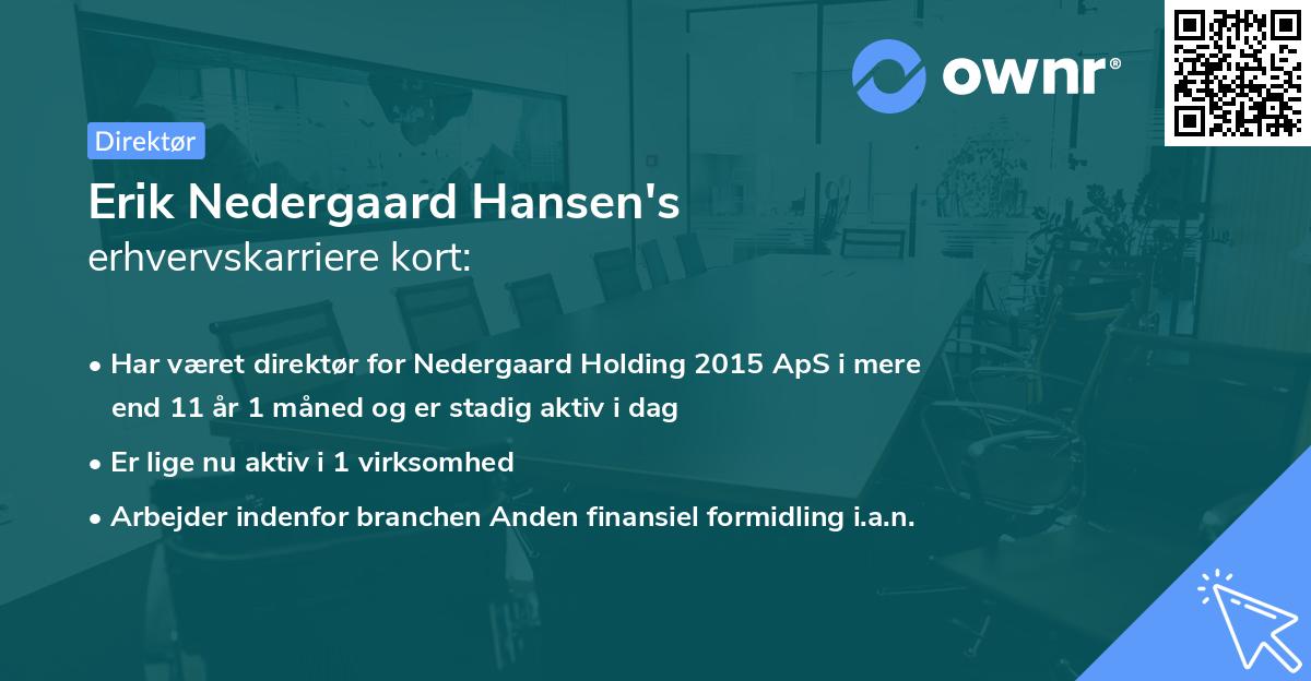 Erik Nedergaard Hansen's erhvervskarriere kort