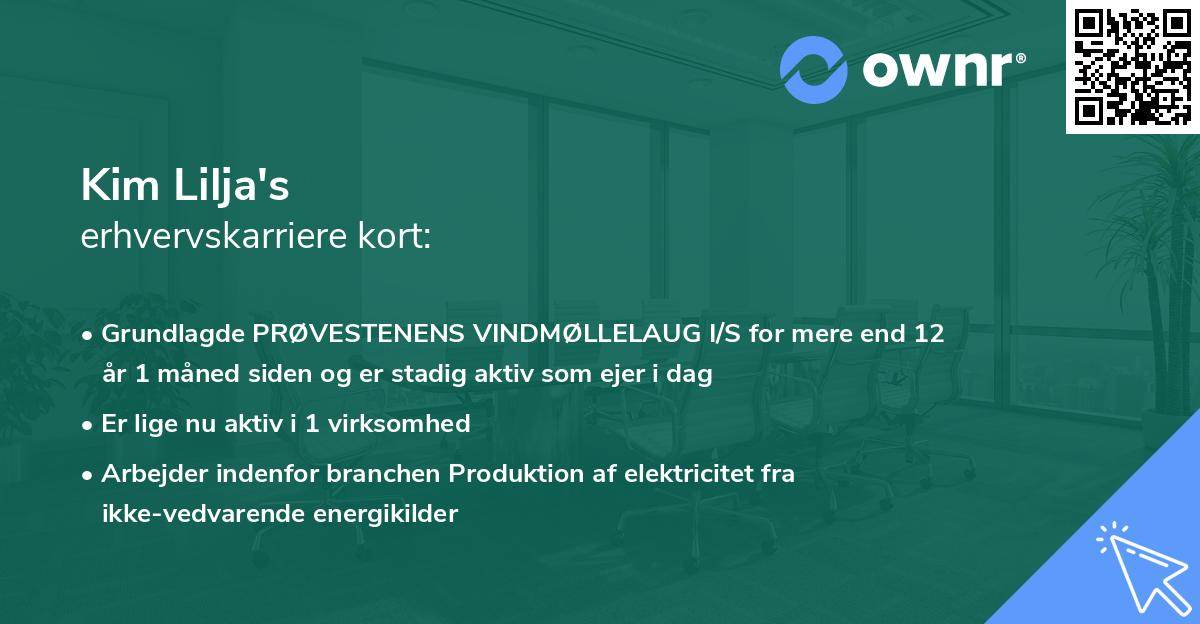 Kim Lilja's erhvervskarriere kort