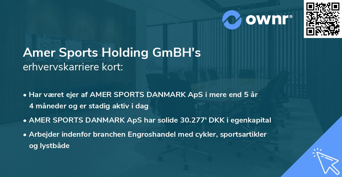 Amer Sports Holding GmBH's erhvervskarriere kort