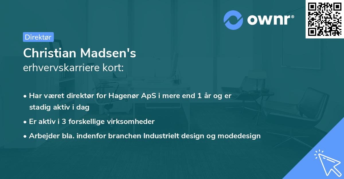 Christian Madsen's erhvervskarriere kort