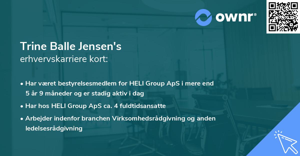 Trine Balle Jensen's erhvervskarriere kort