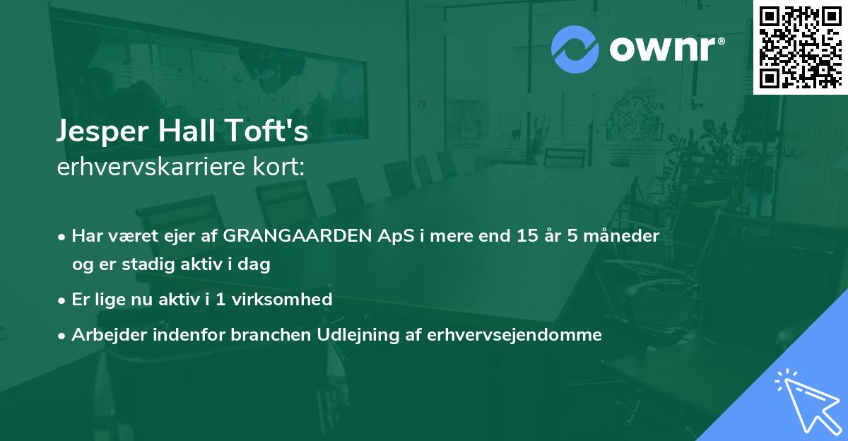 Jesper Hall Toft's erhvervskarriere kort