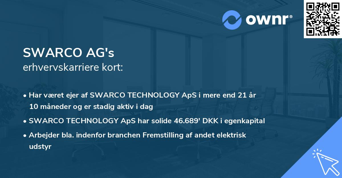 SWARCO AG's erhvervskarriere kort