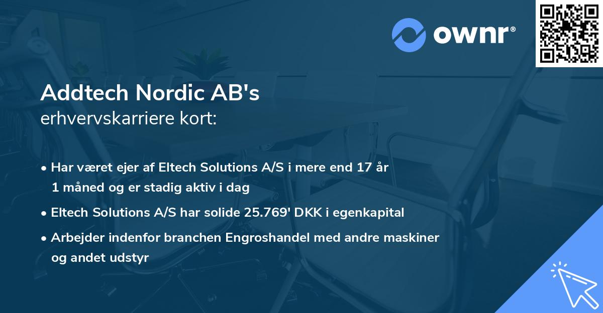Addtech Nordic AB's erhvervskarriere kort