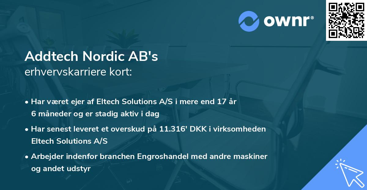 Addtech Nordic AB's erhvervskarriere kort