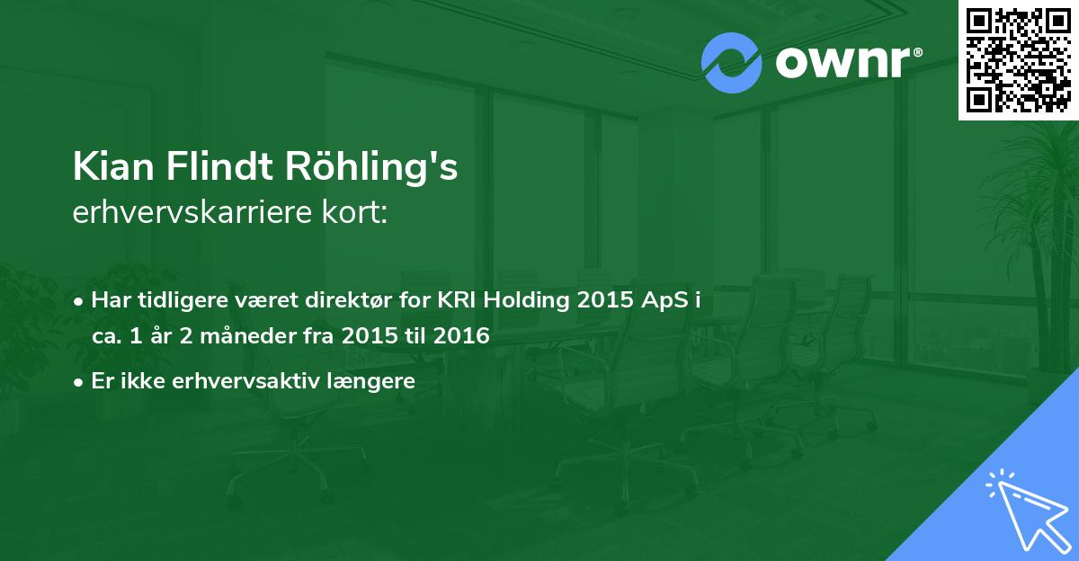 Kian Flindt Röhling's erhvervskarriere kort
