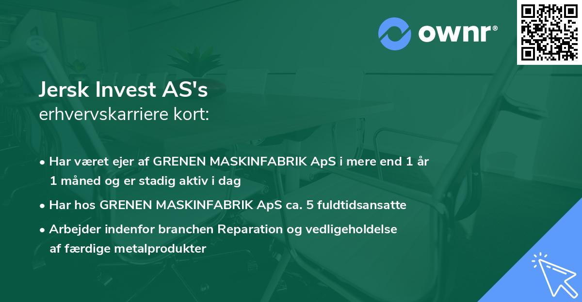 Jersk Invest AS's erhvervskarriere kort