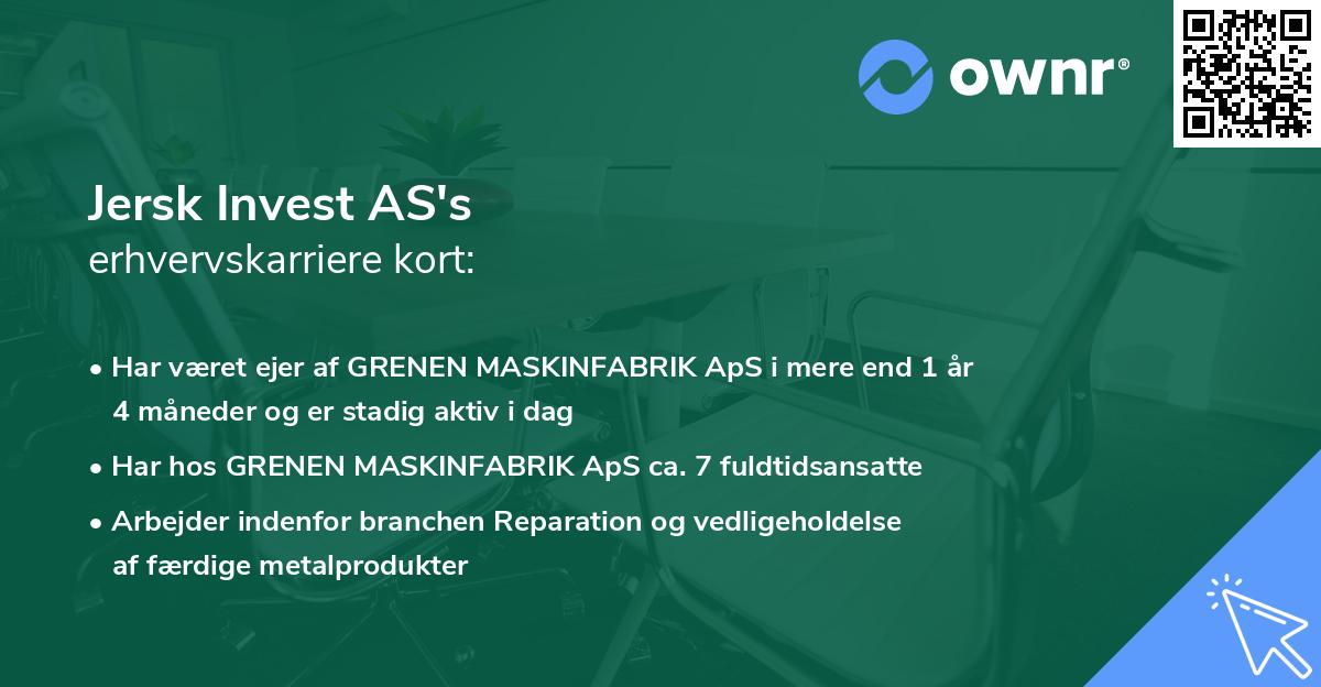 Jersk Invest AS's erhvervskarriere kort