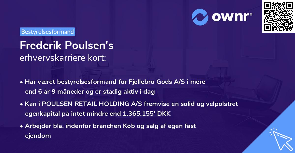 Frederik Poulsen's erhvervskarriere kort