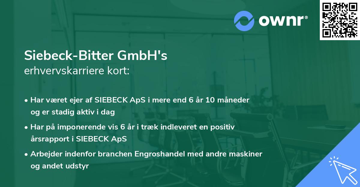 Siebeck-Bitter GmbH's erhvervskarriere kort