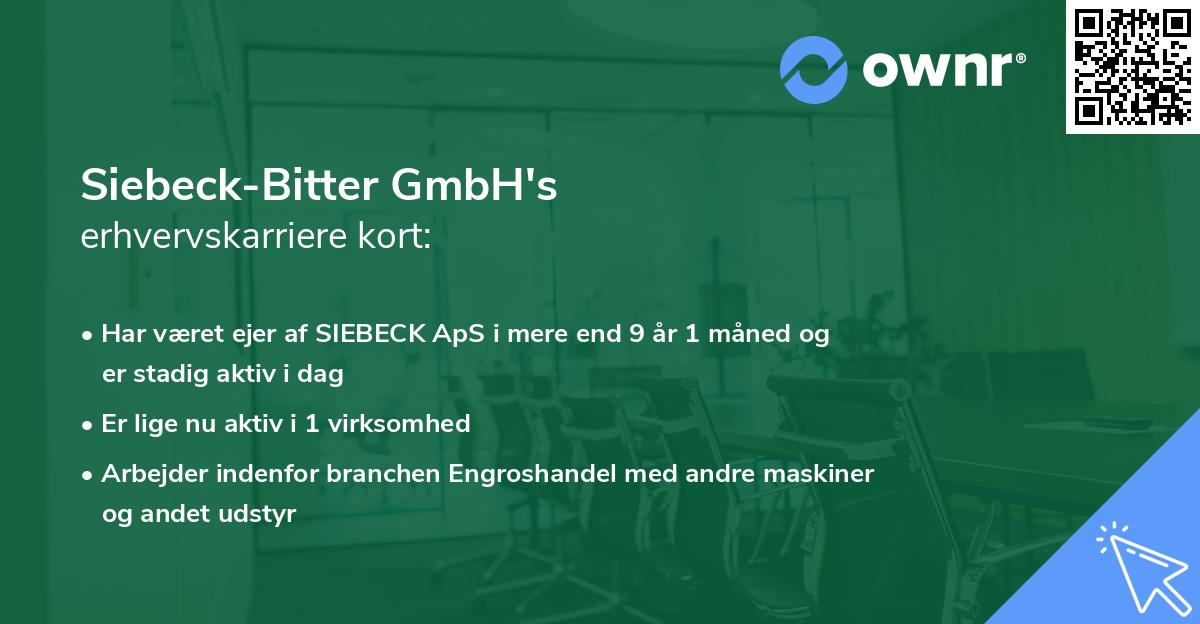 Siebeck-Bitter GmbH's erhvervskarriere kort