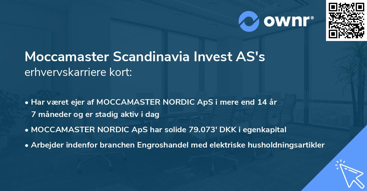 Moccamaster Scandinavia Invest AS's erhvervskarriere kort