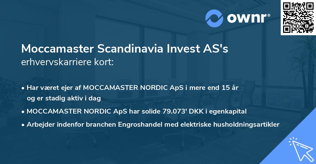 Moccamaster Scandinavia Invest AS's erhvervskarriere kort