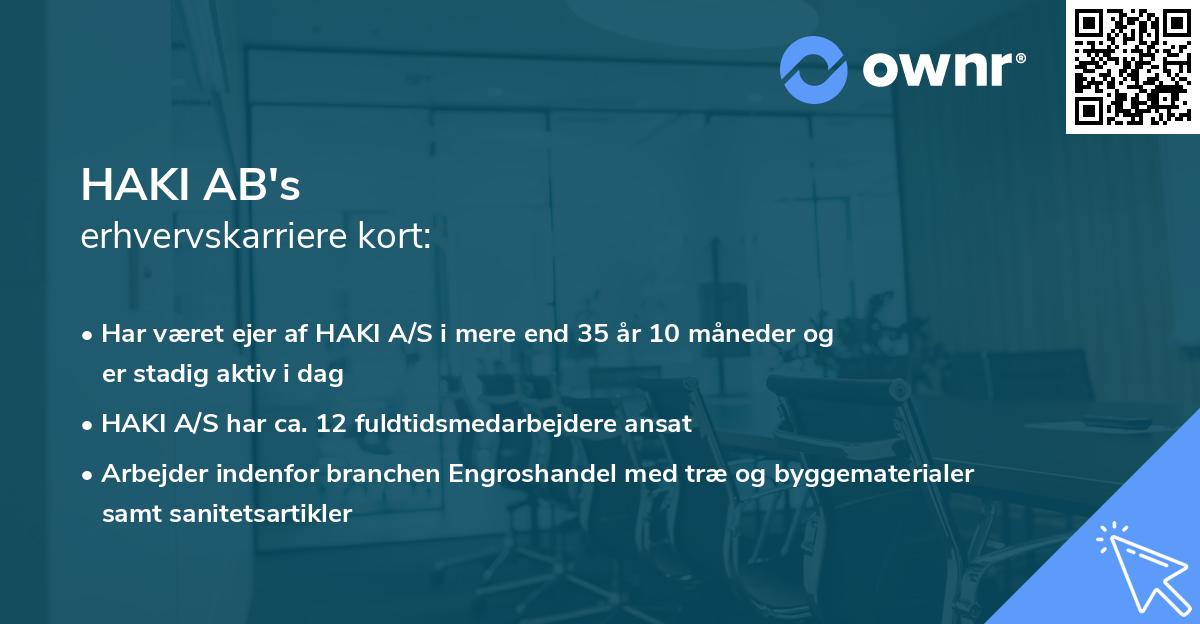 HAKI AB's erhvervskarriere kort