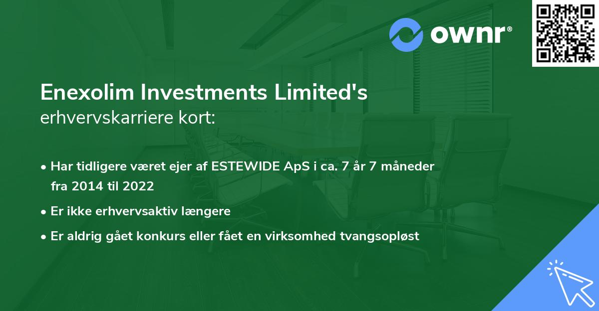 Enexolim Investments Limited's erhvervskarriere kort