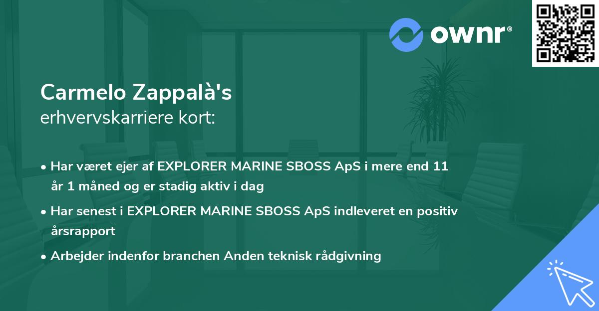 Carmelo Zappalà's erhvervskarriere kort