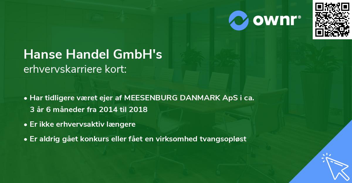 Hanse Handel GmbH's erhvervskarriere kort