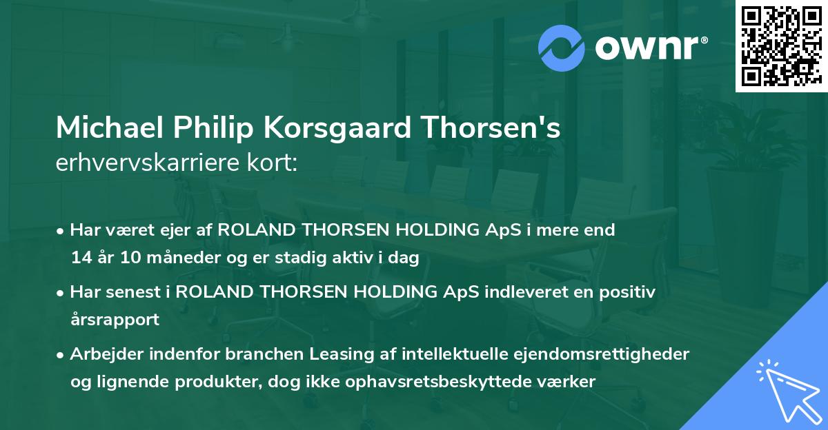 Michael Philip Korsgaard Thorsen's erhvervskarriere kort