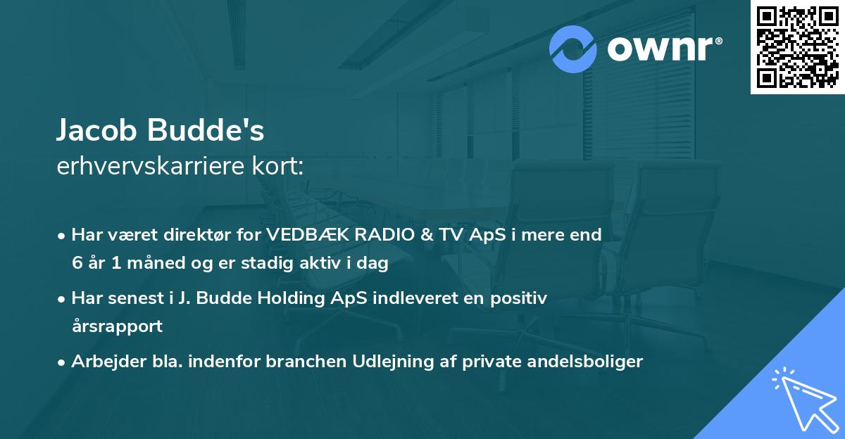 Jacob Budde's erhvervskarriere kort