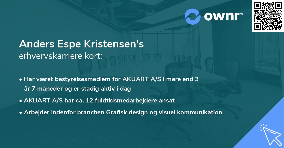 Anders Espe Kristensen's erhvervskarriere kort
