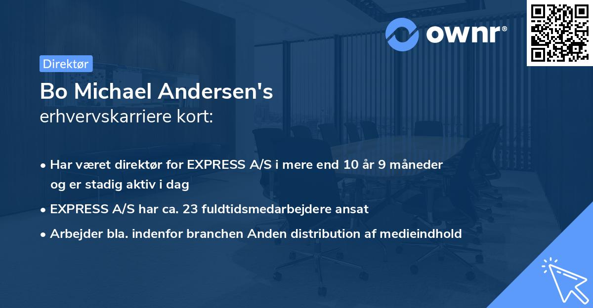 Bo Michael Andersen's erhvervskarriere kort