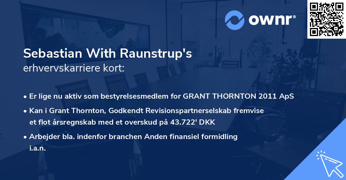Sebastian With Raunstrup's erhvervskarriere kort