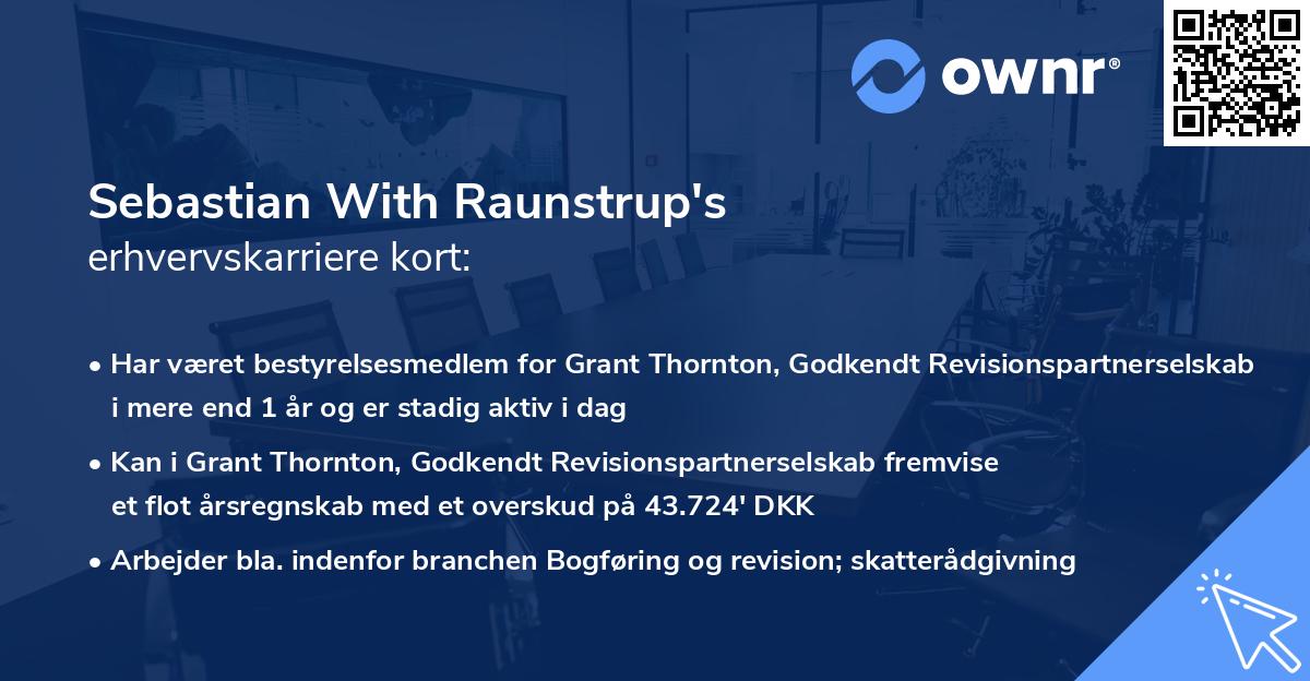 Sebastian With Raunstrup's erhvervskarriere kort