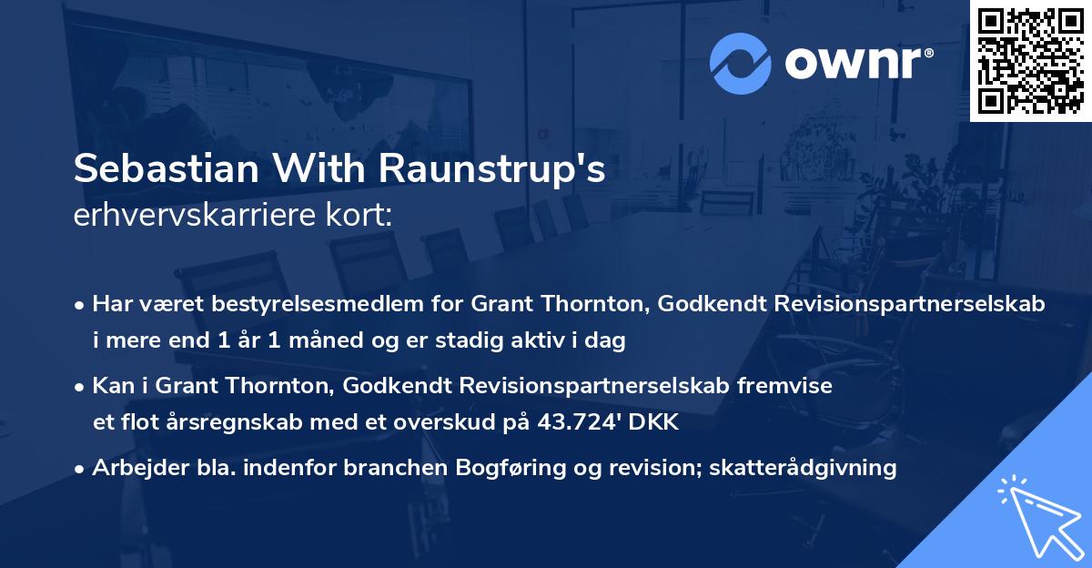 Sebastian With Raunstrup's erhvervskarriere kort