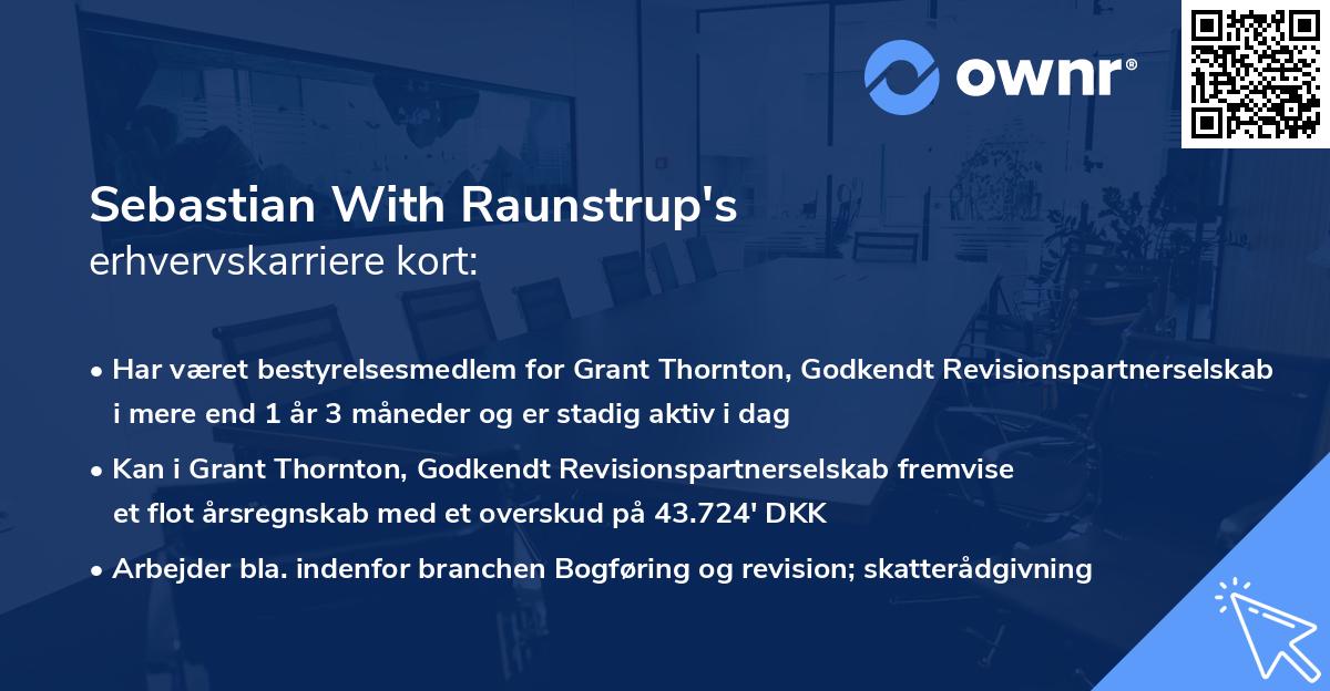 Sebastian With Raunstrup's erhvervskarriere kort