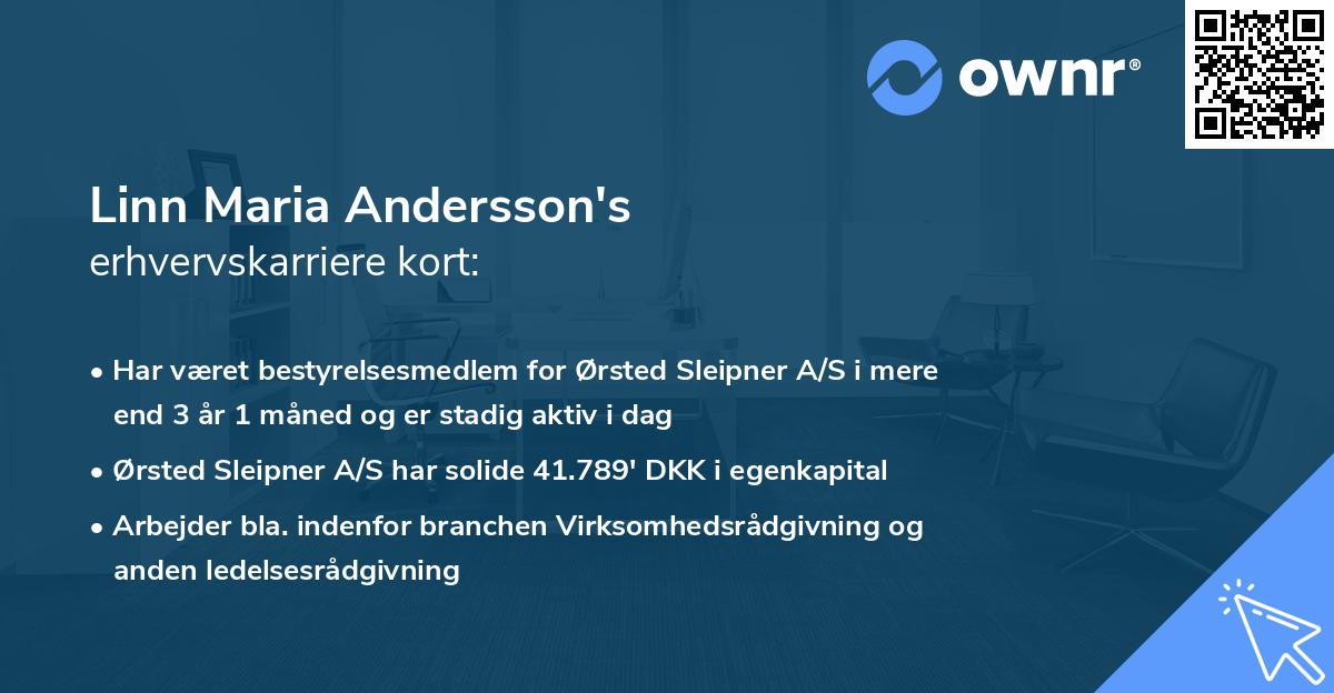 Linn Maria Andersson's erhvervskarriere kort