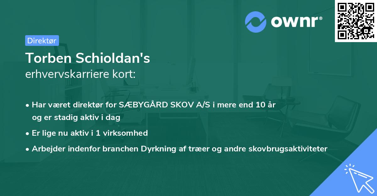 Torben Schioldan's erhvervskarriere kort