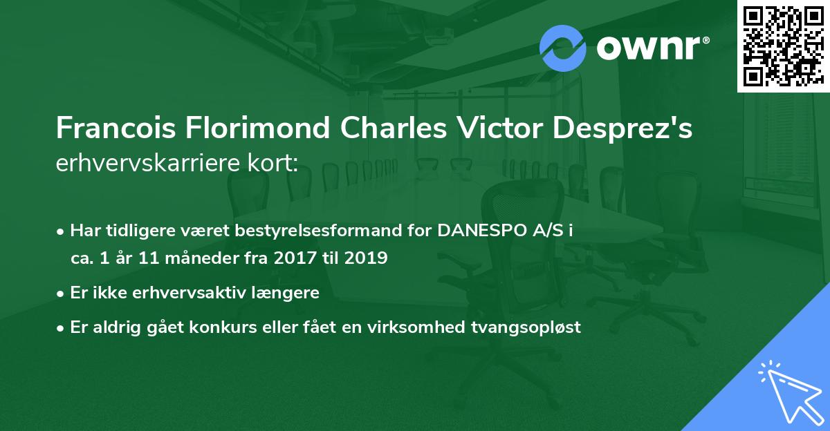 Francois Florimond Charles Victor Desprez's erhvervskarriere kort