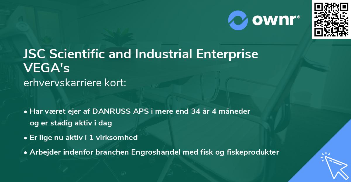 JSC Scientific and Industrial Enterprise VEGA's erhvervskarriere kort