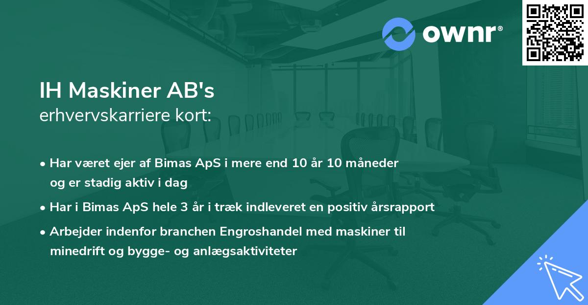 IH Maskiner AB's erhvervskarriere kort