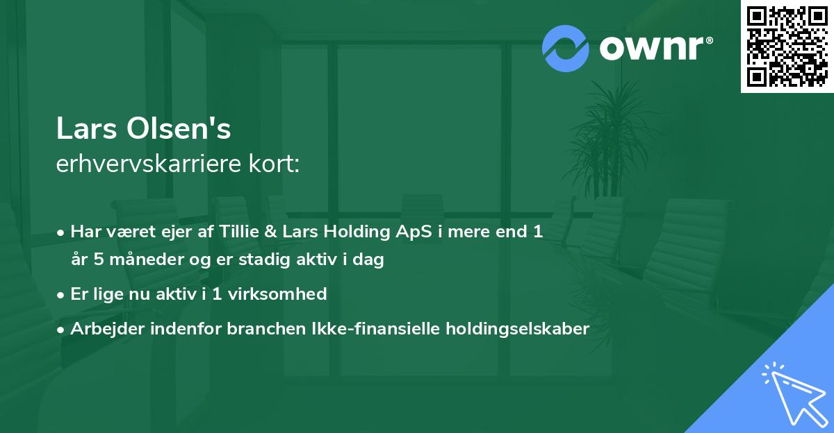 Lars Olsen's erhvervskarriere kort